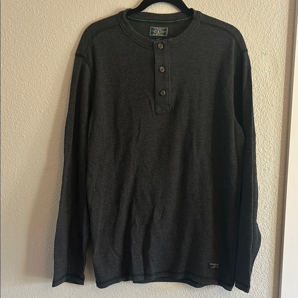 GH Bass & Co Dark Gray Henley